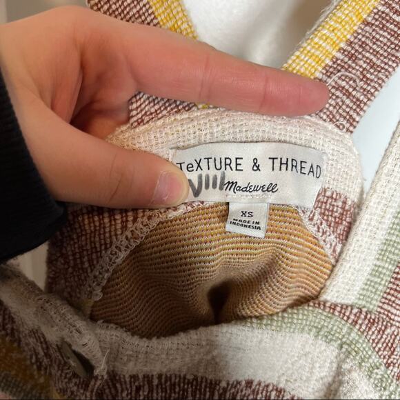 Madewell Texture & Thread Stripe Ruffle Button Down Tie Tank Top Size XS - Picture 5 of 7